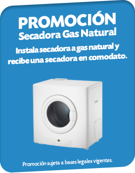Instala secadora a gas natural