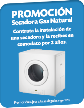 Instala secadora a gas natural